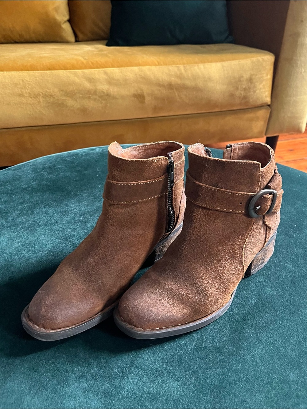 BORN Brown Suede Ankle Booties